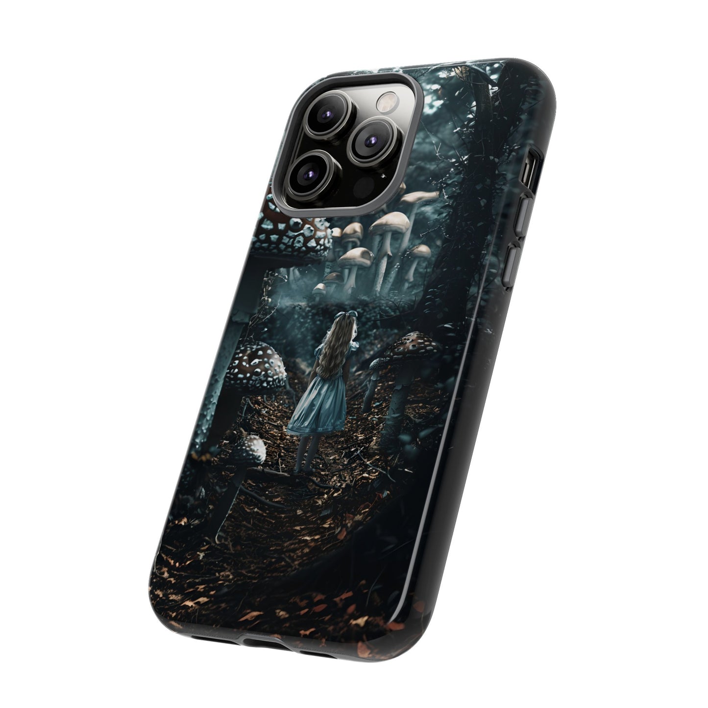 Alice in the Mushroom Forest Phone Case – Fantasy Wonderland Design for iPhone, Samsung Galaxy, and Google Pixel Devices