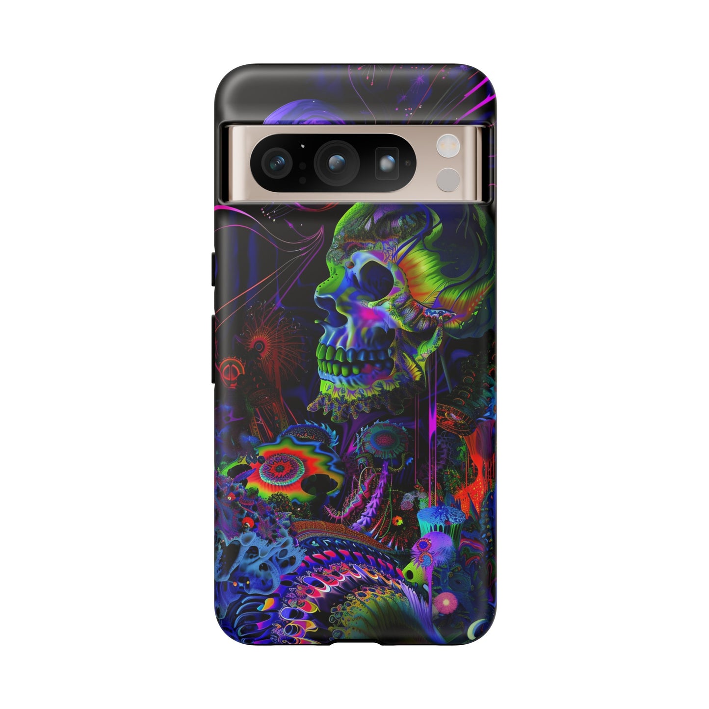 Psychedelic Skull Phone Case – Vibrant Pastel Design for iPhone, Samsung Galaxy, and Google Pixel Devices