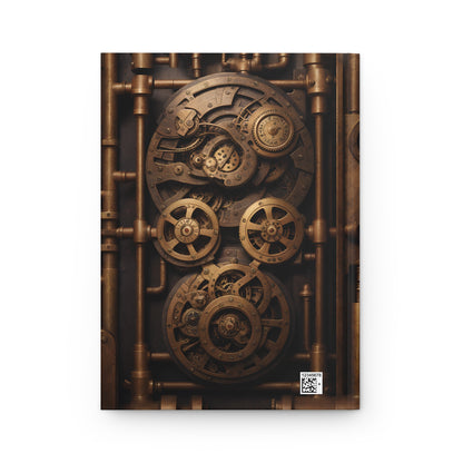 Steampunk Pipes and Gears Hardcover Notebook – Retro-Futuristic Journal for Creative Writing and Sketching