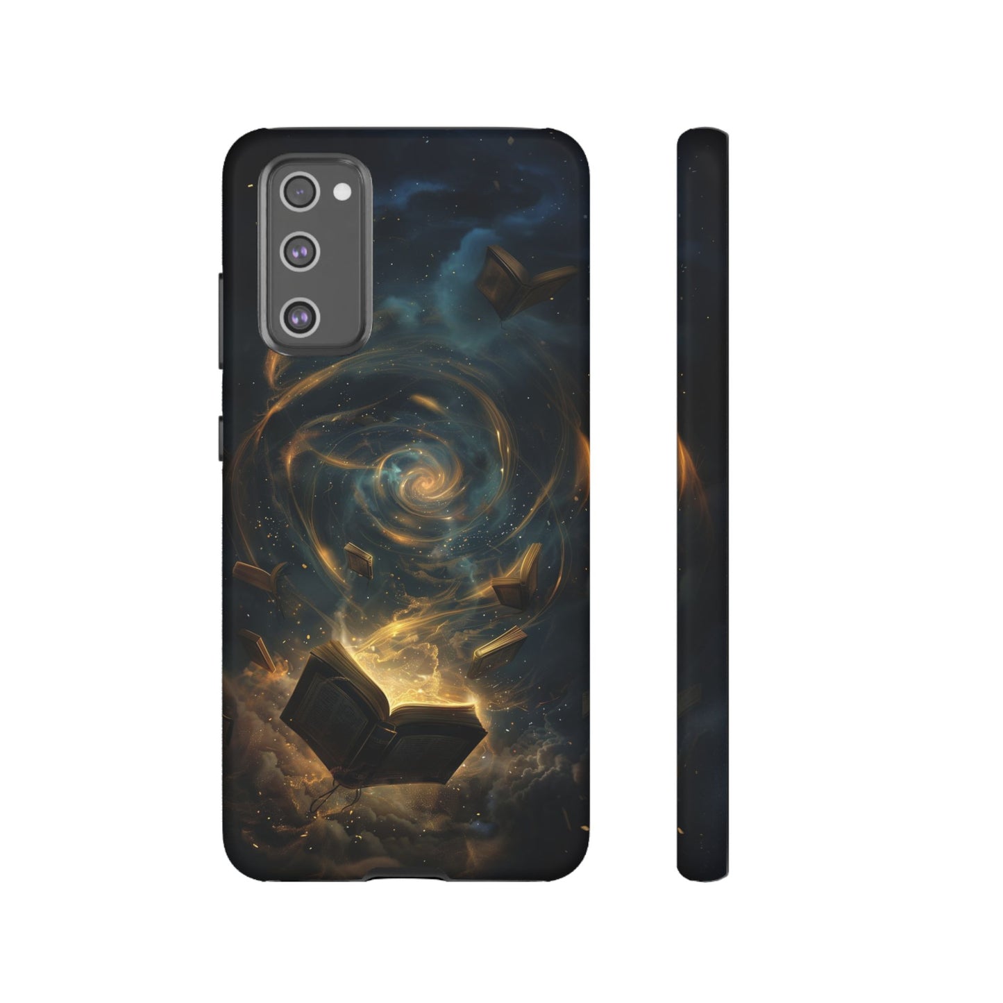 Magical Galaxy Swirling Books Phone Case - Celestial Book Lover's Gift for iPhone, Samsung Galaxy, and Google Pixel Devices