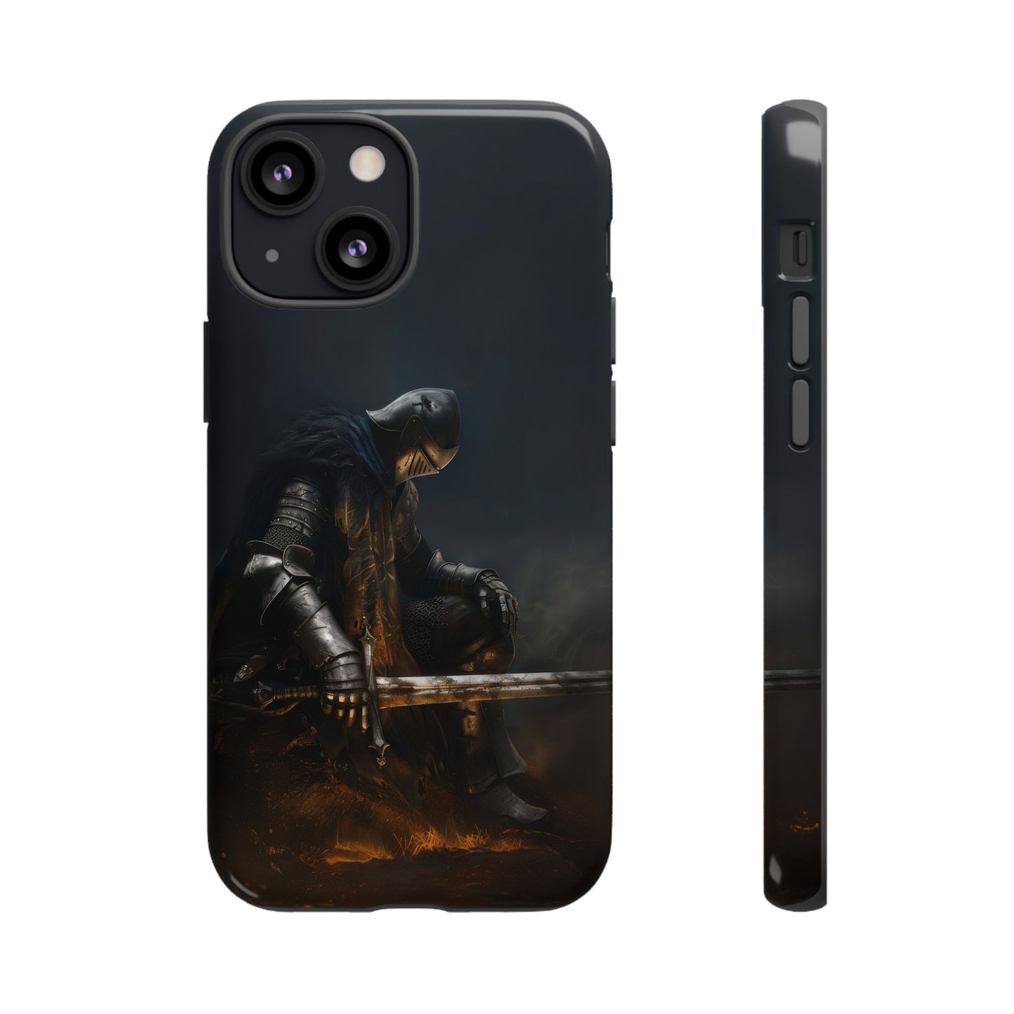 Dark Knight of the Abyss Phone Case - iPhone, Samsung Galaxy, Google Pixel - Epic Medieval Warrior Art, Protective Case, Fantasy Art