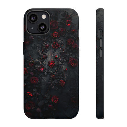 Gothic Roses Tough Phone Case – Elegant Dark Floral Design for iPhone, Samsung Galaxy, and Google Pixel Devices