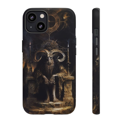 Dark Gothic Goat Demon Phone Case - Occult Horned Beast Art Design