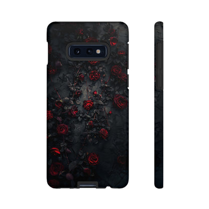 Gothic Roses Tough Phone Case – Elegant Dark Floral Design for iPhone, Samsung Galaxy, and Google Pixel Devices