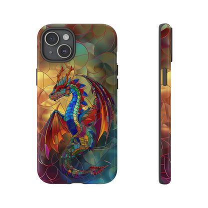 Stained Glass Dragon Phone Case - Colorful Fantasy Design for iPhone, Samsung Galaxy, Google Pixel Devices