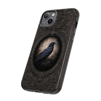 Gothic Raven Phone Case - Mysterious Dark Bird Design