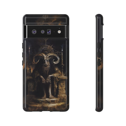 Dark Gothic Goat Demon Phone Case - Occult Horned Beast Art Design