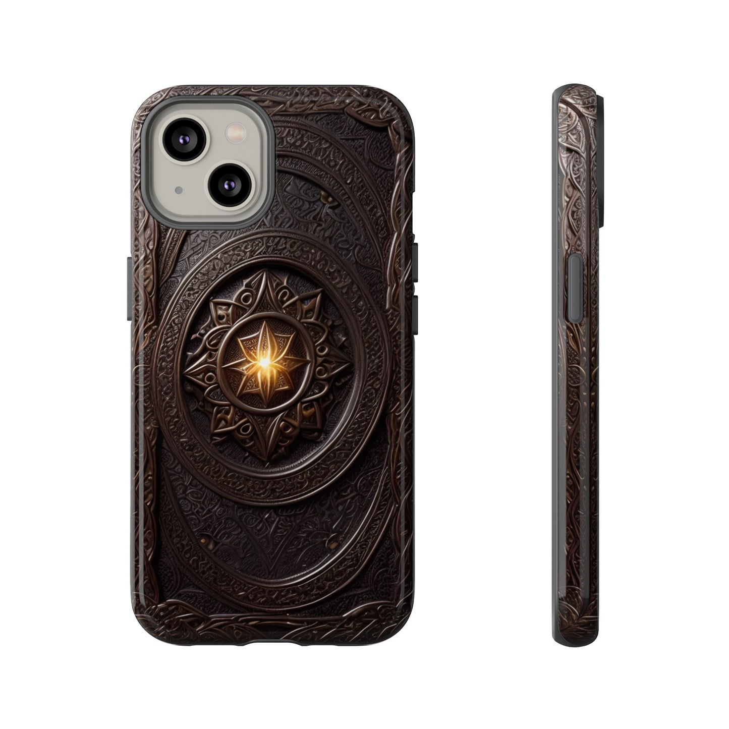 Intricate Leather Flower Tough Phone Case – Elegant Floral Design for iPhone, Samsung Galaxy, and Google Pixel Devices