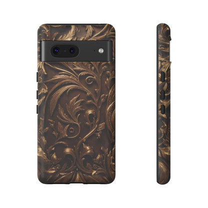 Elegant Bronze Phone Case – Victorian Floral Design for iPhone, Samsung Galaxy, and Google Pixel Devices