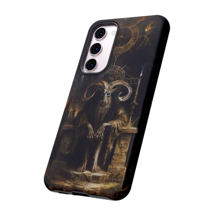 Dark Gothic Goat Demon Phone Case - Occult Horned Beast Art Design