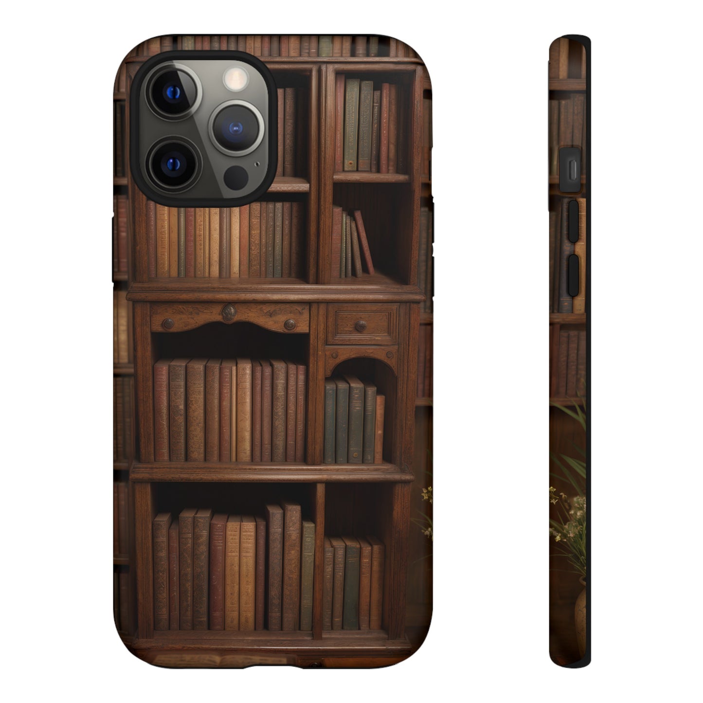 Book Shelf Phone Case – Vintage Library Design for iPhone, Samsung Galaxy, and Google Pixel Devices