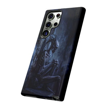 Gothic Alien Skeleton iPhone Case - Sci-Fi Horror Design