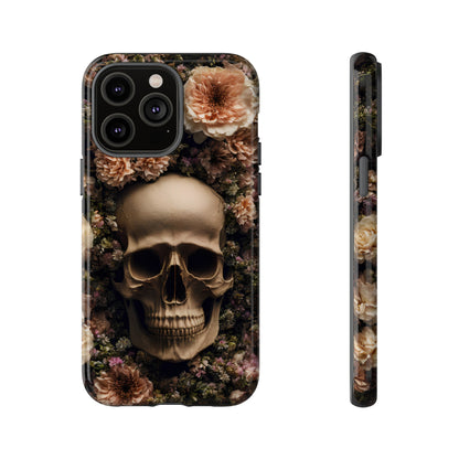 Skull and Flowers #2 Phone Case – Gothic Floral Design for iPhone, Samsung Galaxy, and Google Pixel Devices