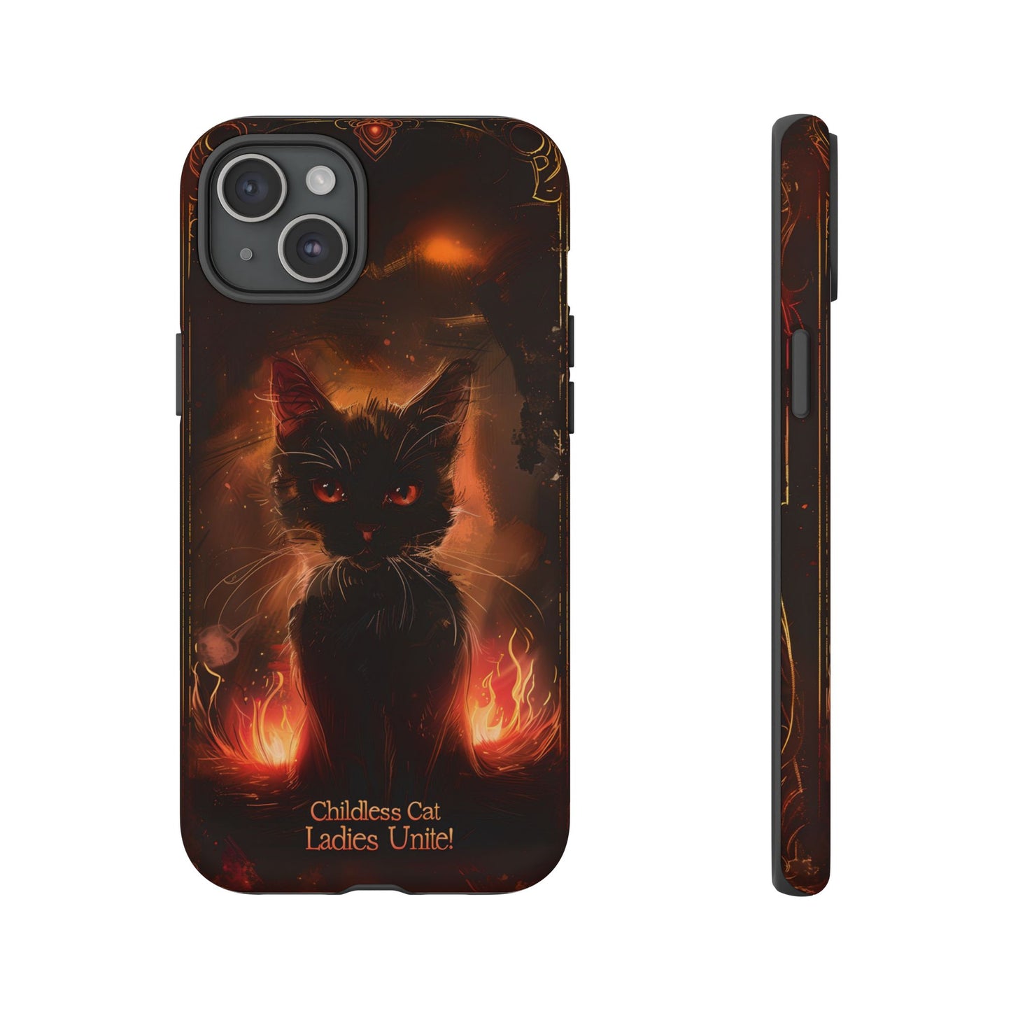 Childless Cat Ladies Unite Phone Case - Gothic Black Cat For iPhone, Samsung Galaxy, and Google Pixel Devices