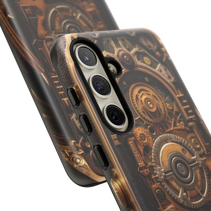 Gearworks Tough Phone Case – Steampunk Clockwork Design for iPhone, Samsung Galaxy, and Google Pixel Devices