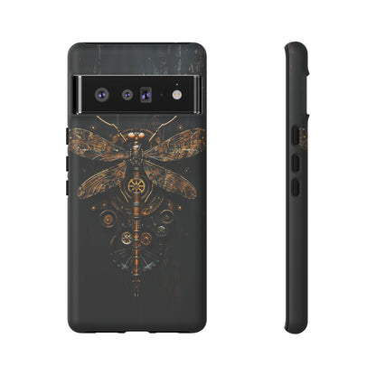 Steampunk Dragonfly Phone Case - Intricate Gear Design for iPhone, Samsung Galaxy, Google Pixel Devices