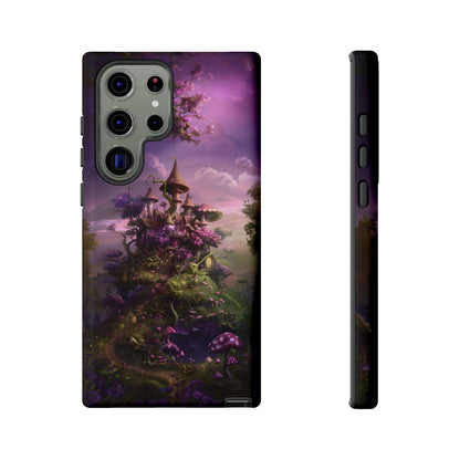 Enchanted Fairy Castle Phone Case - Magical Purple Fantasy Art for iPhone, Samsung Galaxy and Google Pixel Devices