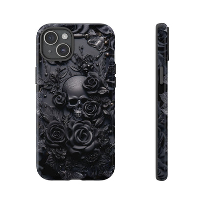 Gothic Black Roses Tough Phone Case – Elegant Dark Floral Design for iPhone, Samsung Galaxy, and Google Pixel Devices