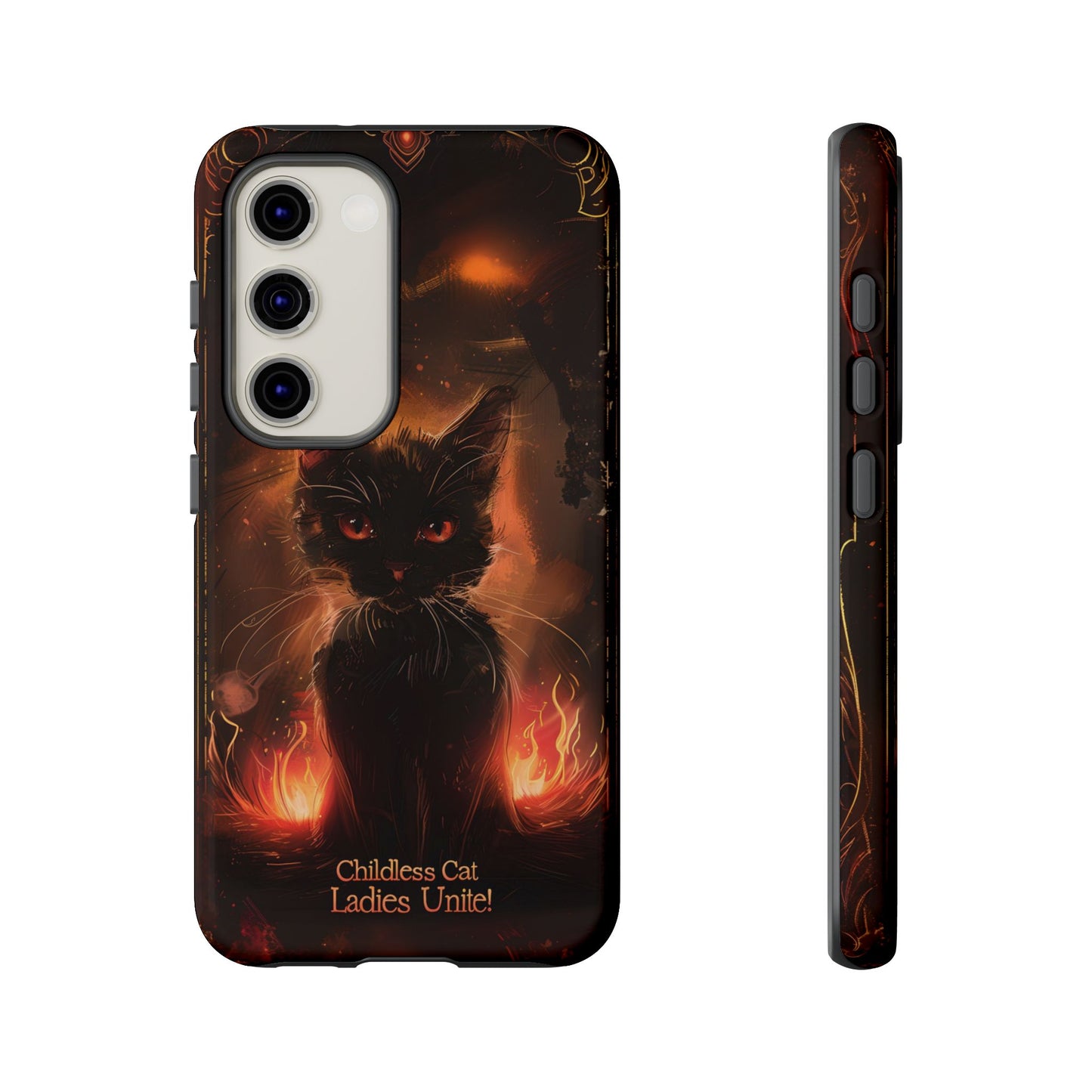 Childless Cat Ladies Unite Phone Case - Gothic Black Cat For iPhone, Samsung Galaxy, and Google Pixel Devices