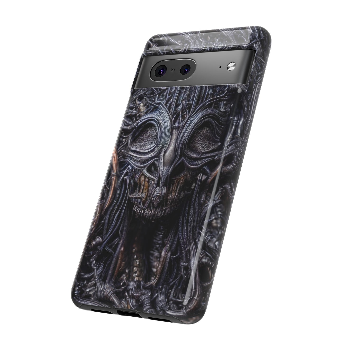 Biomechanical Horror 2 Phone Case – Futuristic Alien Horror Design for iPhone, Samsung Galaxy, and Google Pixel Devices