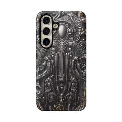 Biomechanical Horror Phone Case – Dark Sci-Fi Design for iPhone, Samsung Galaxy, Google Pixel Devices