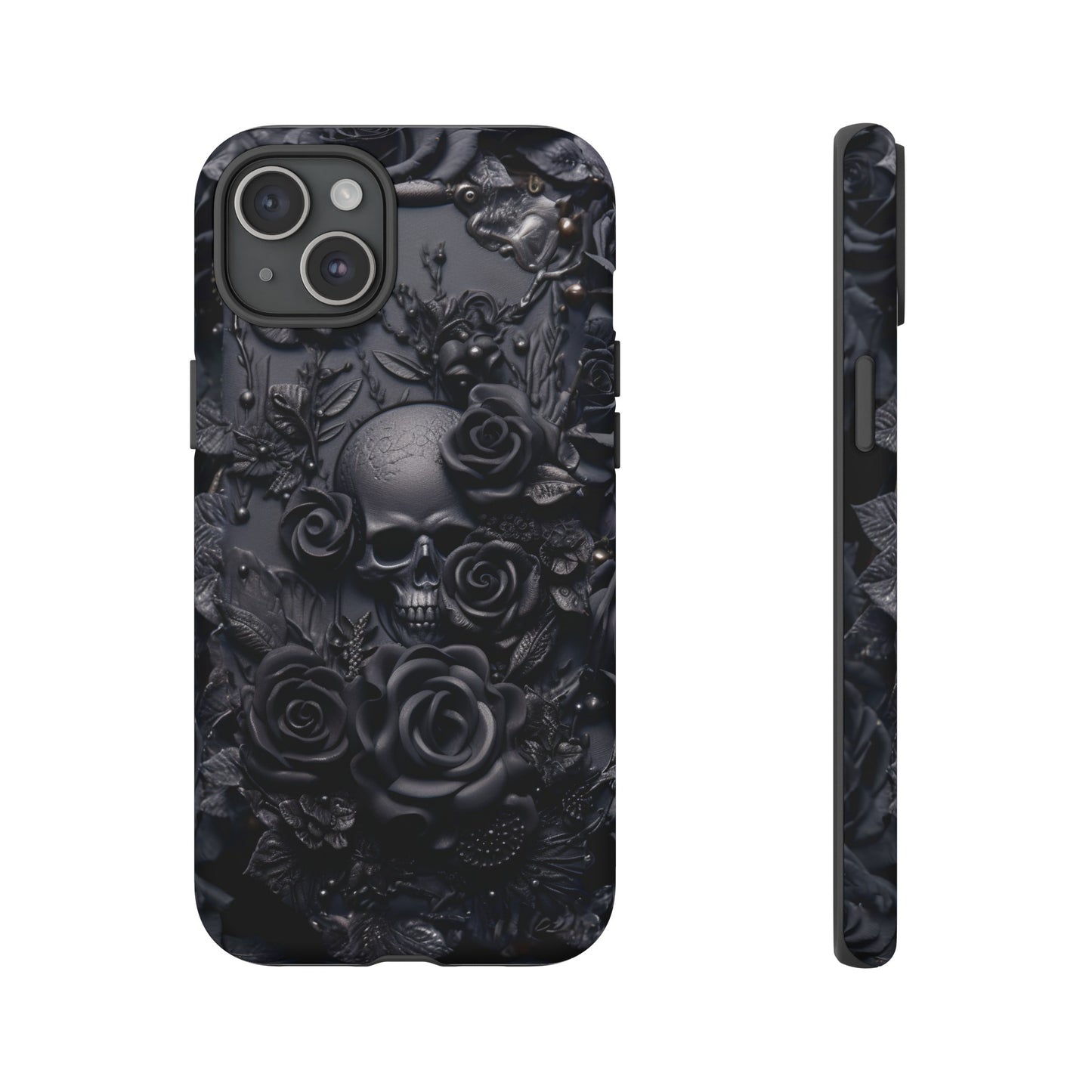 Gothic Black Roses Tough Phone Case – Elegant Dark Floral Design for iPhone, Samsung Galaxy, and Google Pixel Devices