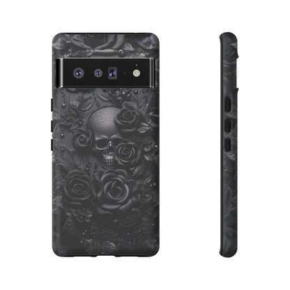 Gothic Black Roses Tough Phone Case – Elegant Dark Floral Design for iPhone, Samsung Galaxy, and Google Pixel Devices