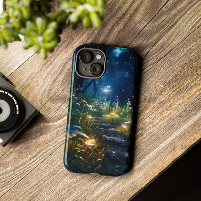 Fireflies in the Forest Tough Phone Case – Enchanting Summer Night Design for iPhone, Samsung Galaxy, and Google Pixel Devices