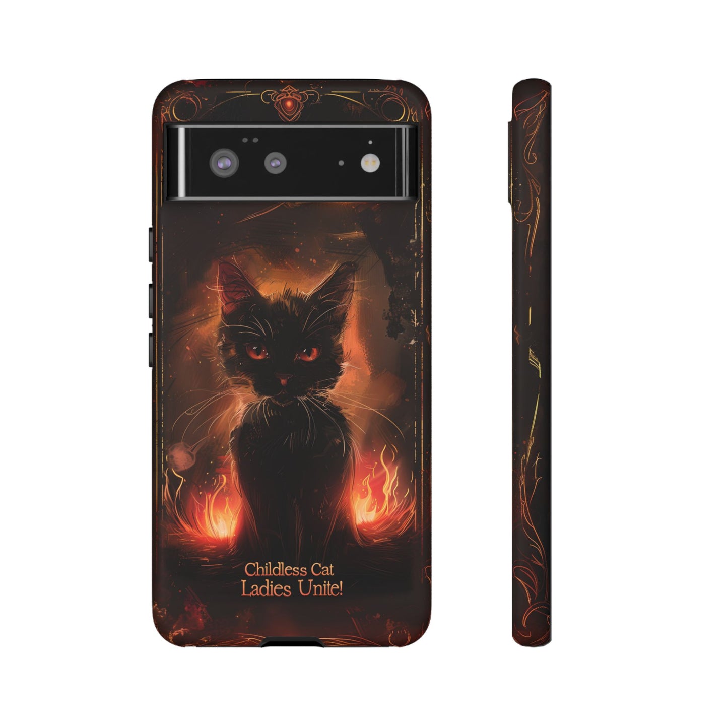 Childless Cat Ladies Unite Phone Case - Gothic Black Cat For iPhone, Samsung Galaxy, and Google Pixel Devices