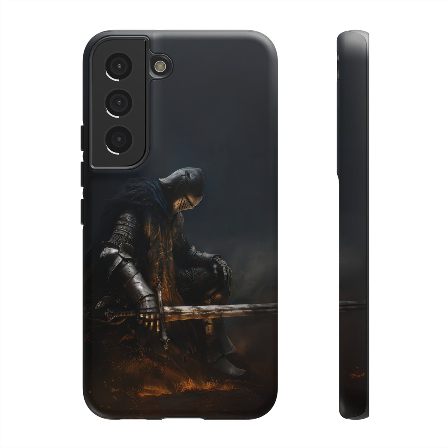 Dark Knight of the Abyss Phone Case - iPhone, Samsung Galaxy, Google Pixel - Epic Medieval Warrior Art, Protective Case, Fantasy Art