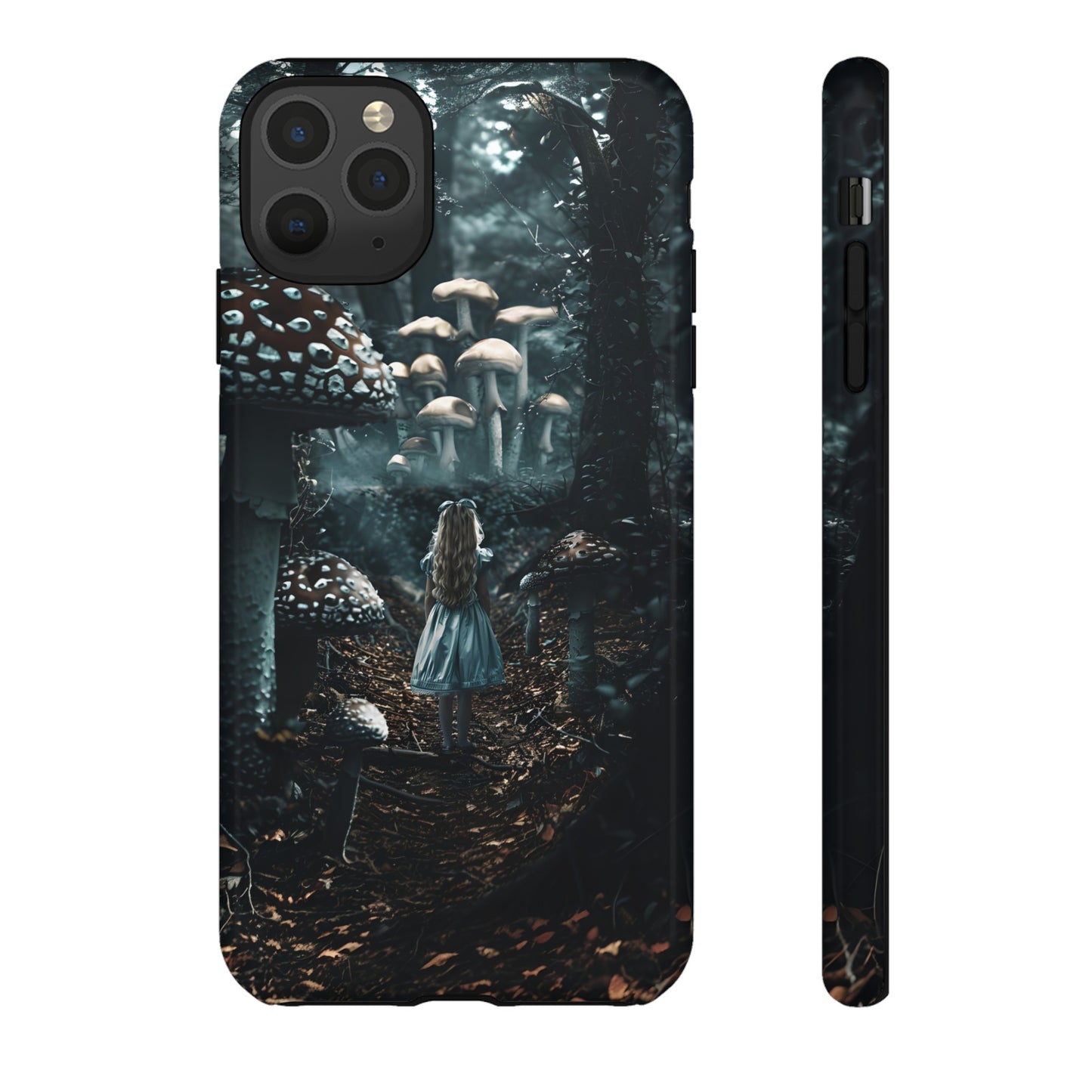 Alice in the Mushroom Forest Phone Case – Fantasy Wonderland Design for iPhone, Samsung Galaxy, and Google Pixel Devices