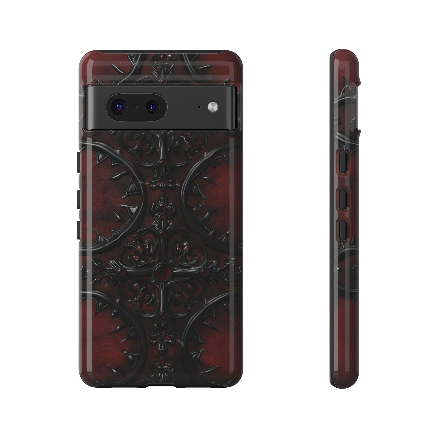 Vampiric Leather Phone Case for iPhone, Samsung Galaxy, and Google Pixel Devices - Gothic Ornate Design