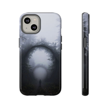 Mystical Forest Portal Phone Case - Atmospheric Foggy Path with Enchanted Tunnel For iPhone, Samsung Galaxy, and Google Pixel Devices.