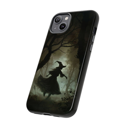 Spooky Witch Silhouette Phone Case - Halloween Dark Art Design for iPhone, Samsung Galaxy, and Google Pixel Devices