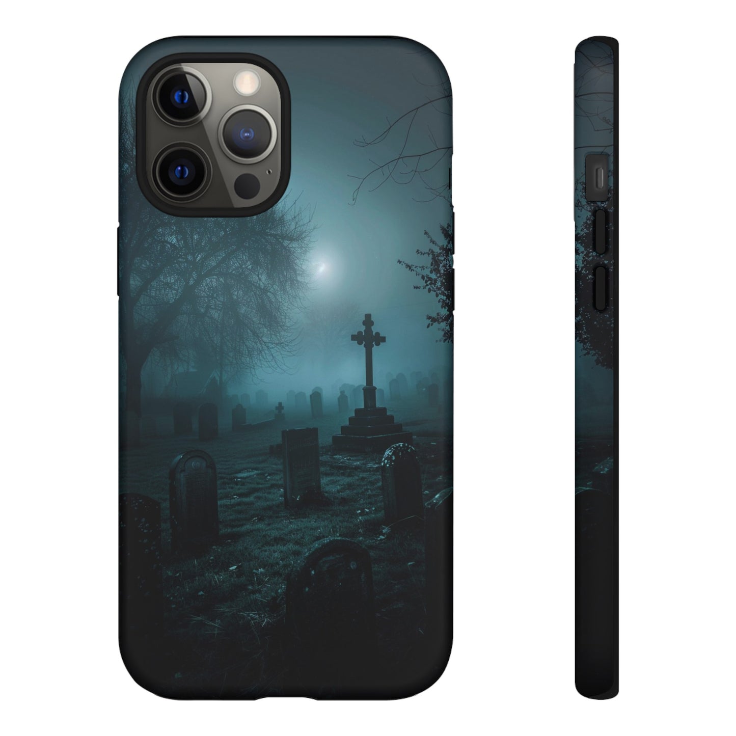 Graveyard at Night Phone Case – Eerie Cemetery Design for iPhone, Samsung Galaxy, and Google Pixel Devices