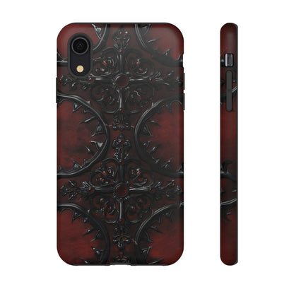 Vampiric Leather Phone Case for iPhone, Samsung Galaxy, and Google Pixel Devices - Gothic Ornate Design