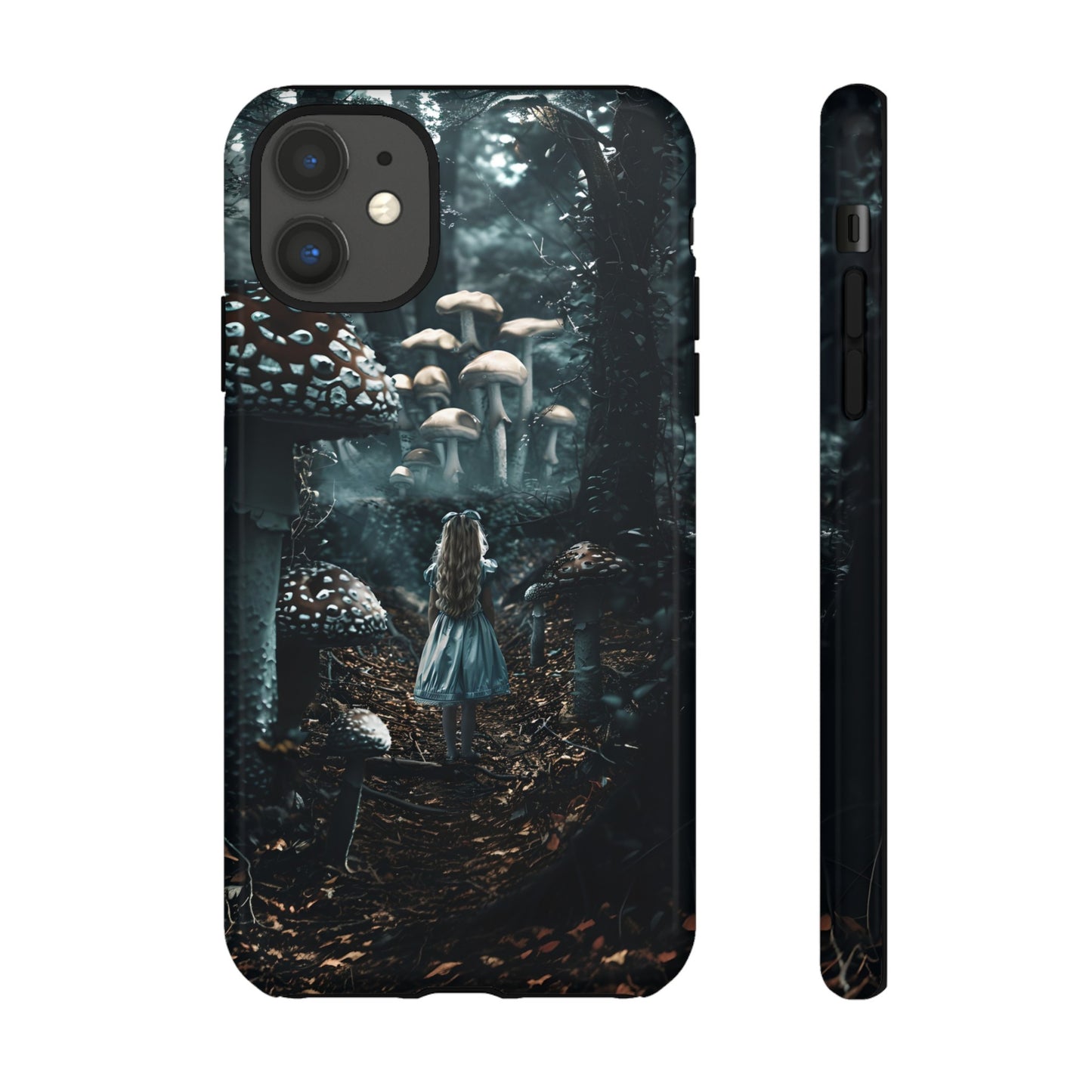 Alice in the Mushroom Forest Phone Case – Fantasy Wonderland Design for iPhone, Samsung Galaxy, and Google Pixel Devices