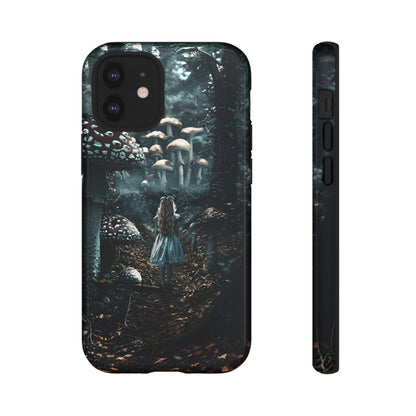 Alice in the Mushroom Forest Phone Case – Fantasy Wonderland Design for iPhone, Samsung Galaxy, and Google Pixel Devices