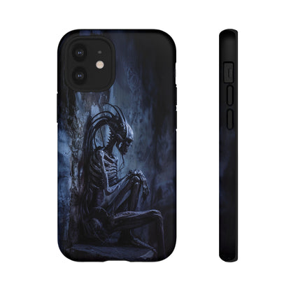 Gothic Alien Skeleton iPhone Case - Sci-Fi Horror Design