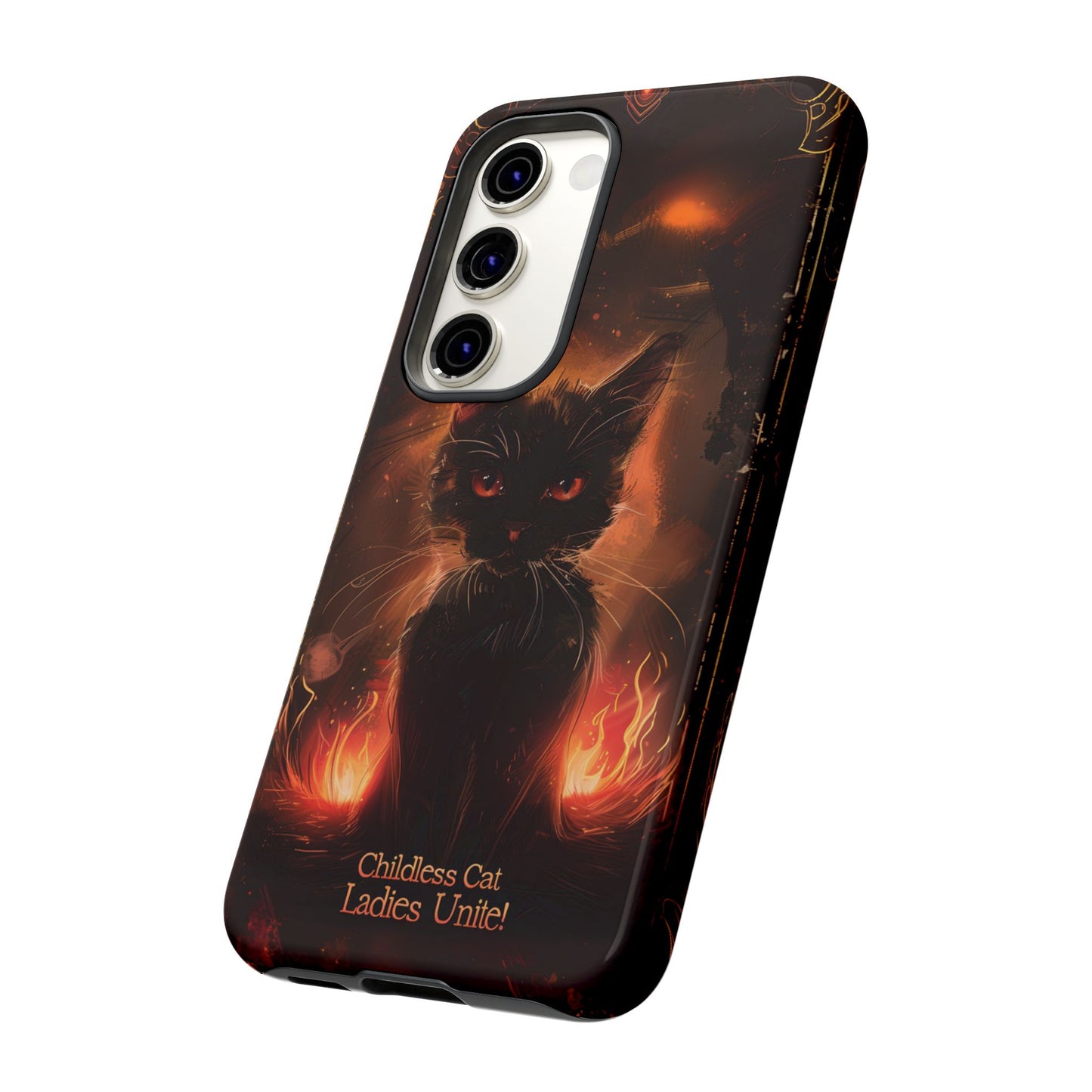 Childless Cat Ladies Unite Phone Case - Gothic Black Cat For iPhone, Samsung Galaxy, and Google Pixel Devices