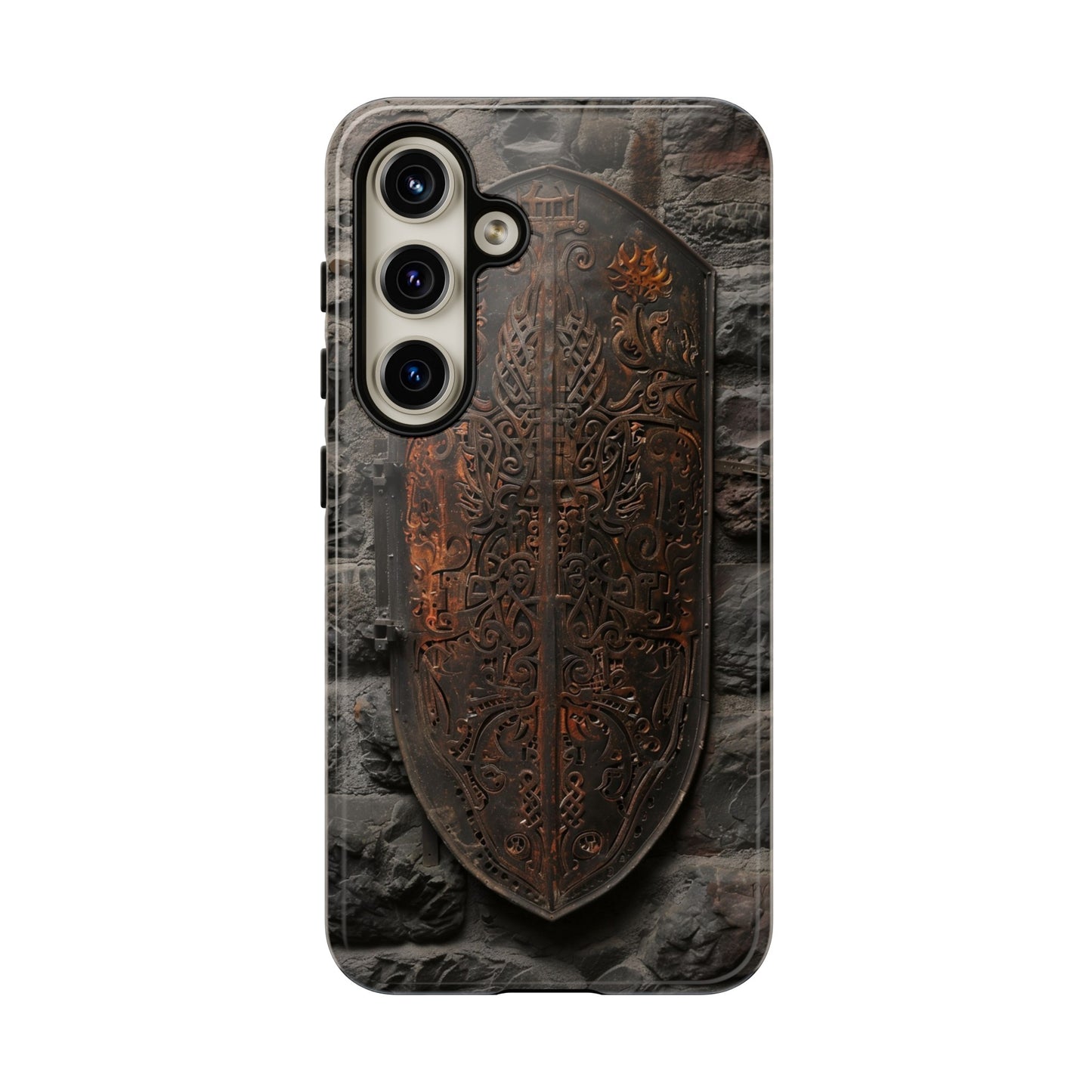 Medieval Shield Phone Case - Ornate Ancient Armor Design for iPhone and Samsung Galaxy Devices