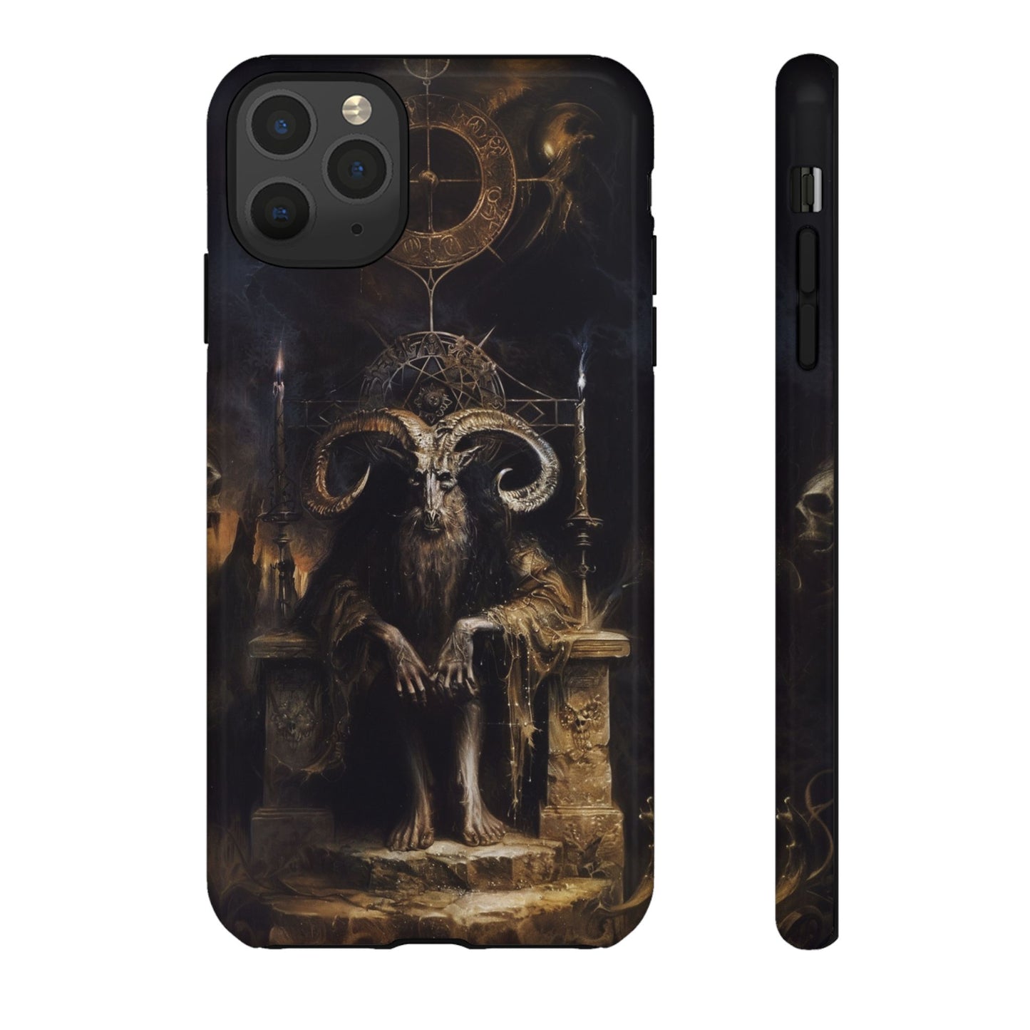 Dark Gothic Goat Demon Phone Case - Occult Horned Beast Art Design