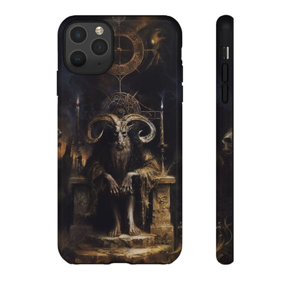 Dark Gothic Goat Demon Phone Case - Occult Horned Beast Art Design