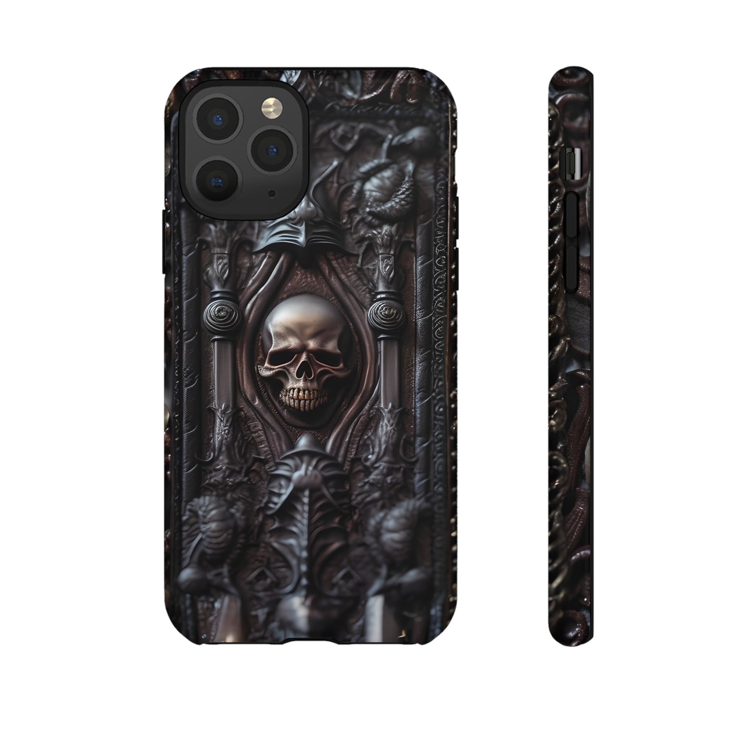 Dark Grimoire of Death Tough Phone Case – Gothic Skull Vampiric Design for iPhone, Samsung Galaxy, and Google Pixel Devices