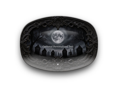 Gothic Graveyard Moonlight Platter - Personalized Haunted Cemetery Tray