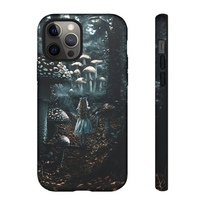 Alice in the Mushroom Forest Phone Case – Fantasy Wonderland Design for iPhone, Samsung Galaxy, and Google Pixel Devices