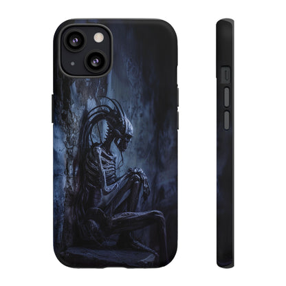 Gothic Alien Skeleton iPhone Case - Sci-Fi Horror Design