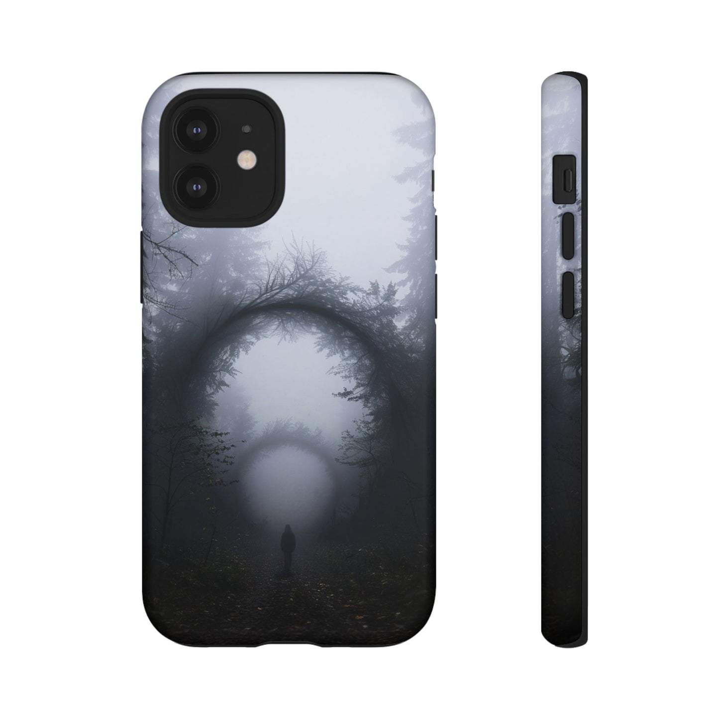 Mystical Forest Portal Phone Case - Atmospheric Foggy Path with Enchanted Tunnel For iPhone, Samsung Galaxy, and Google Pixel Devices.