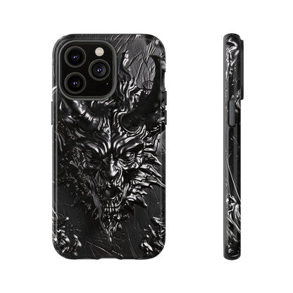 Silver Devil Phone Case – Gothic Demon Design for iPhone, Samsung Galaxy, and Google Pixel Devices