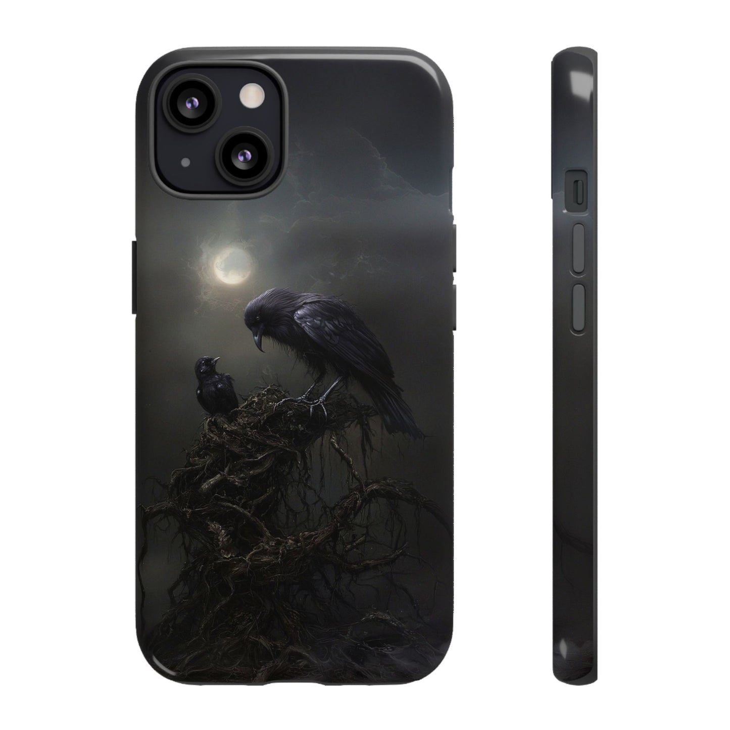 Gothic Raven Phone Case - Dark Crow Art for iPhone, Samsung Galaxy, and Google Pixel Devices